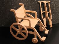 Toy Wheel Chair and Crutches